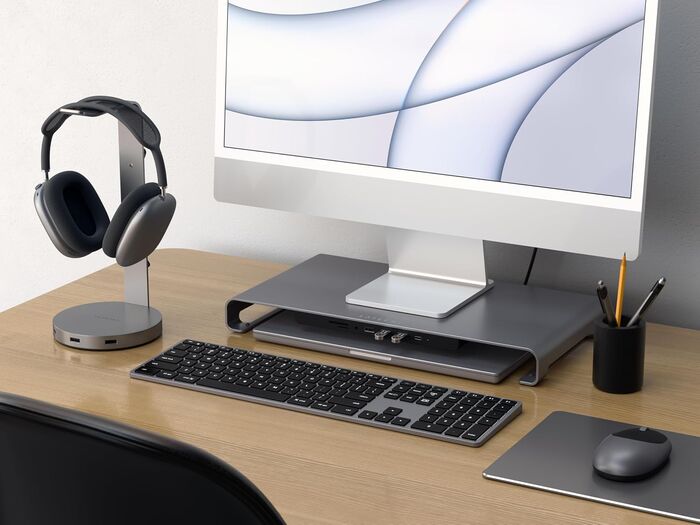 Satechi XL skjástandur m. USB-C tengikví - Grár