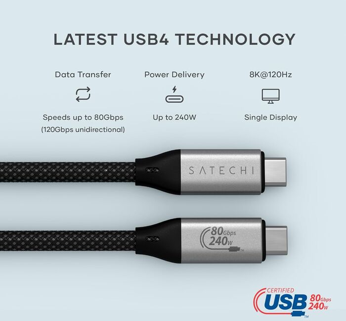 Satechi USB 4 snúra - 1,2 metrar