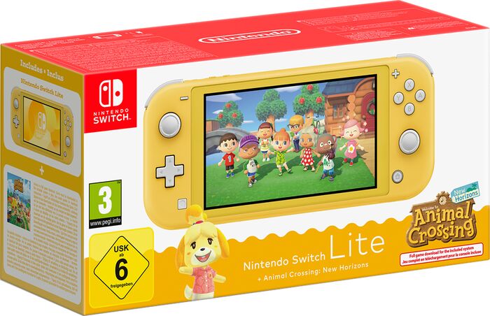 Nintendo Switch Lite leikjatölva + Animal Crossing: New Horizons - Gul
