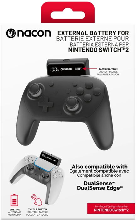 Nacon aukarafhlaða fyrir Nintendo Switch og PS5 stýripinna - svört