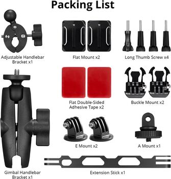 Akaso aukahlutapakki fyrir útivistarmyndavélar - Mótorhjólasett