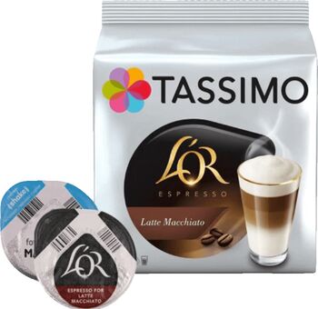 Tassimo L'Or Latte Macchiato kaffi - 16 hylki