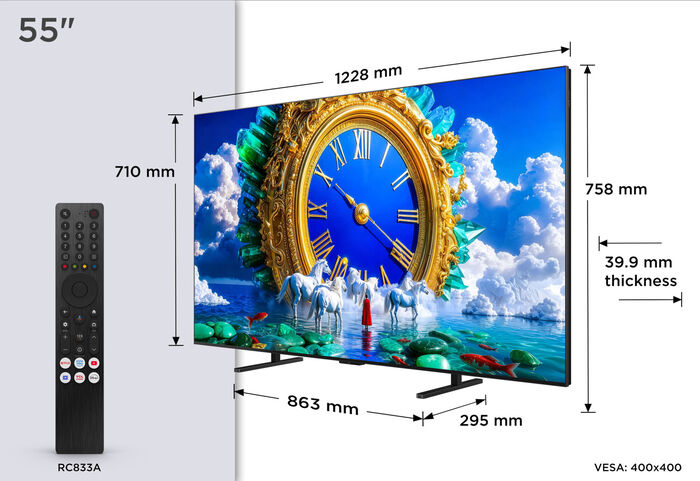 TCL 55" A400 4K QD-Mini LED sjónvarp (2026)