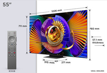 TCL 55" MSQLED85L SQD-MiniLED snjallsjónvarp (2026)