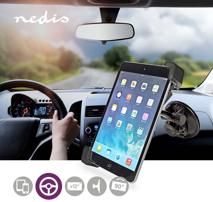 Nedis spjaldtölvufesting í bíl