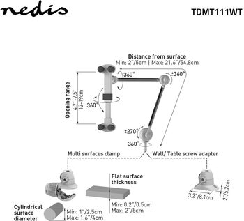 Nedis spjaldtölvu- og símaarmfesting