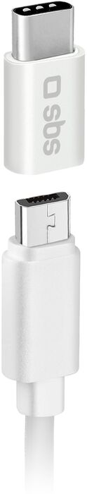 SBS Micro-USB í USB-C millistykki - Hvítt