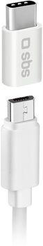 SBS Micro-USB í USB-C millistykki - Hvítt