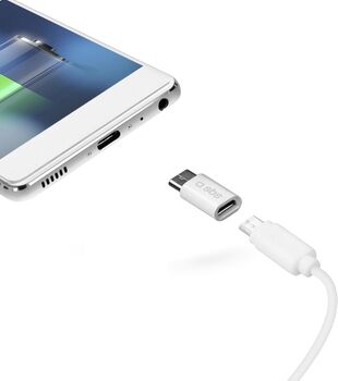 SBS Micro-USB í USB-C millistykki - Hvítt