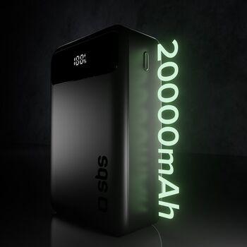 SBS Compact 20.000 mAh ferðahleðsla - Svört