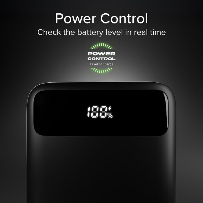 SBS Compact 20.000 mAh ferðahleðsla - Svört