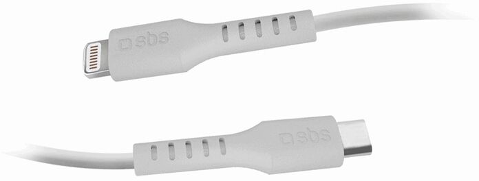SBS USB-C í Lightning snúra - Hvít, 1 metri