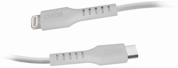 SBS USB-C í Lightning snúra - Hvít, 1 metri