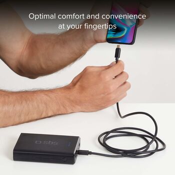 SBS 60 W USB-C í USB-C snúra - Svört, 1,5 metrar
