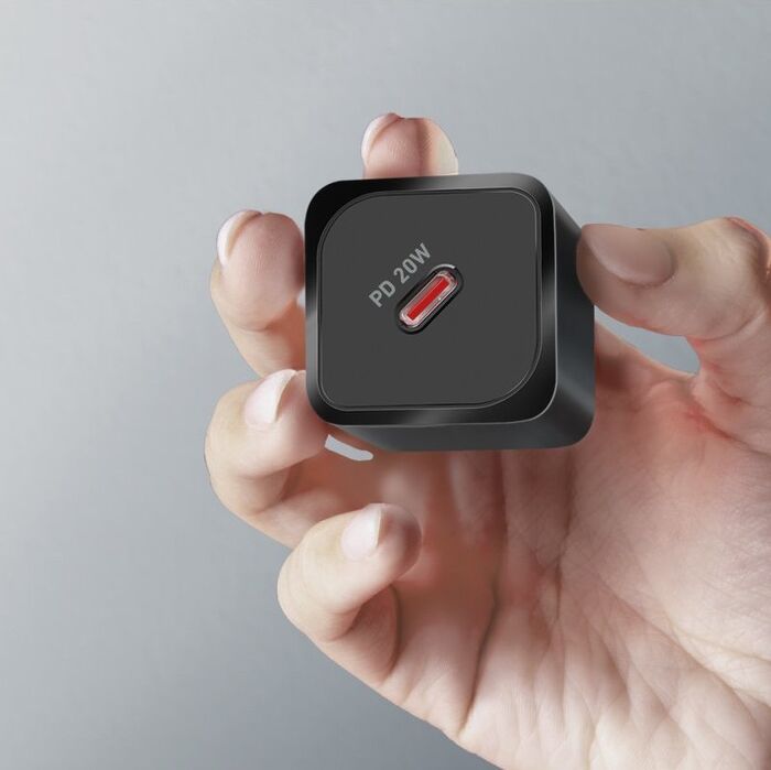 SBS NanoTube 20 W USB-C GaN hleðslukló - Svört