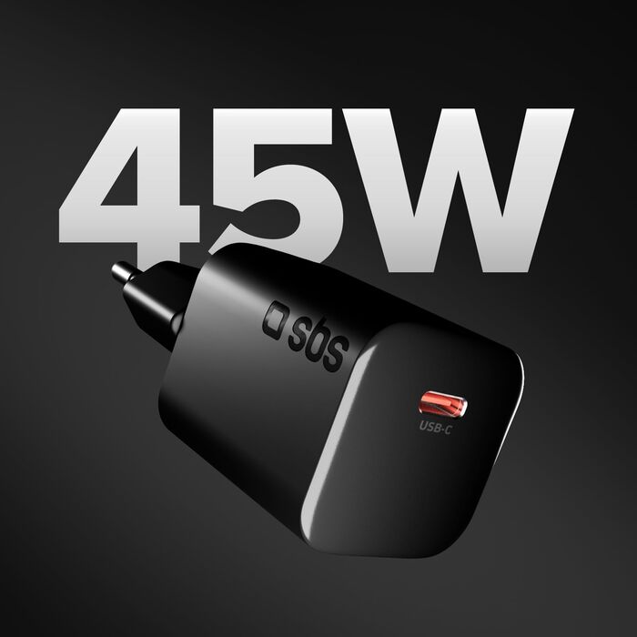 SBS 45 W USB-C GaN hleðslukló - Svört