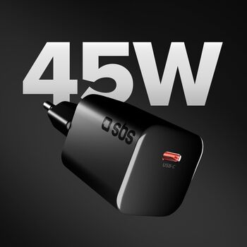 SBS 45 W USB-C GaN hleðslukló - Svört