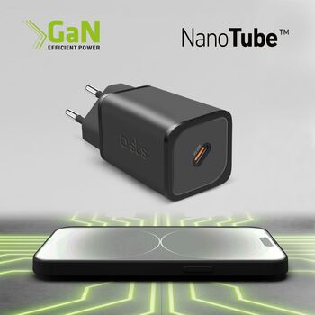 SBS NanoTube 65 W USB-C GaN hleðslukló - Svört