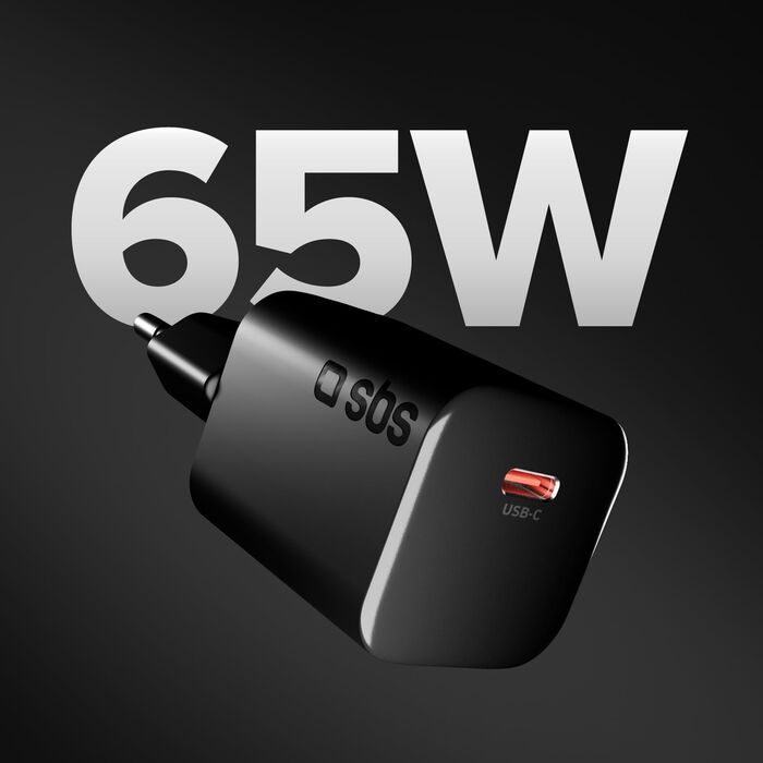 SBS 65 W USB-C GaN hleðslukló - Svört