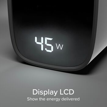 SBS 45 W USB-C GaN hleðslukló með skjá - Svört