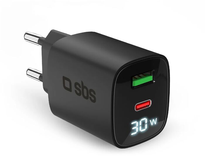 SBS 30 W GaN hleðslukló með skjá - Svört