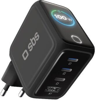 SBS 100 W GaN hleðslukló með skjá - Svört