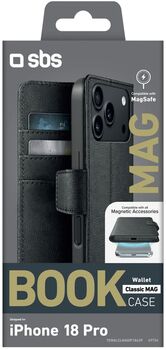 SBS Wallet Classic Mag iPhone 18/17 Pro símaveski - Svart