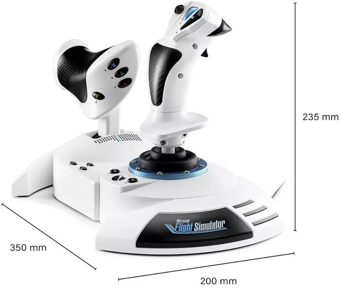 Thrustmaster T-Flight Hotas Flight Sim Edition stýripinni - Hvítur
