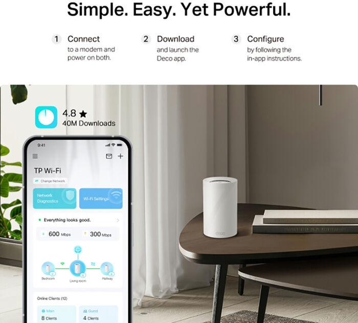 TP-Link Deco BE68 Wi-Fi 7 Mesh netkerfi - 2 í pakka