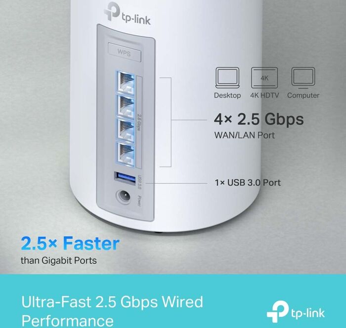 TP-Link Deco BE65 mesh Wi-Fi 7 netkerfi - 2 í pakka