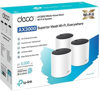 TP-Link Deco X55 mesh Wi-Fi 6 netkerfi - 3 í pakka
