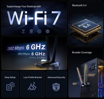 TP-Link TBE400E WiFi 7 PCIe netkort
