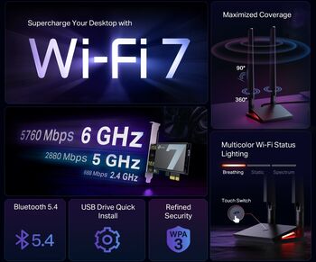 TP-Link TBE550E WiFi 7 PCIe netkort