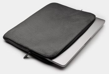Trunk 13" vegan leður fartölvuhlíf fyrir MacBook - Svart