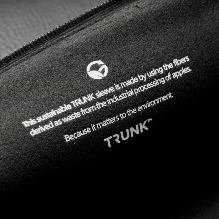 Trunk 13" vegan leður fartölvuhlíf fyrir MacBook - Svart