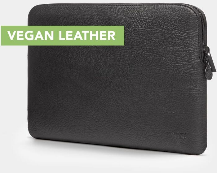 Trunk 13" vegan leður fartölvuhlíf fyrir MacBook - Svart