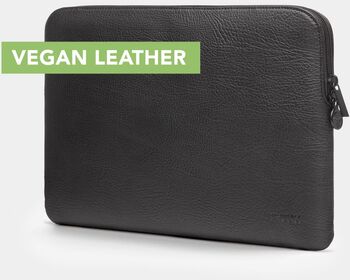 Trunk 13" vegan leður fartölvuhlíf fyrir MacBook - Svart