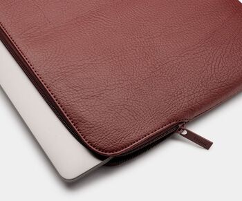 Trunk 13" vegan leður fartölvuhlíf fyrir MacBook - Rauðbrúnt