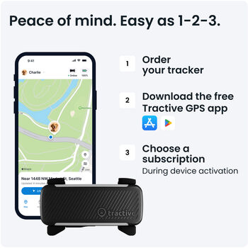 Tractive 6 GPS staðsetningartæki fyrir hunda - Svart