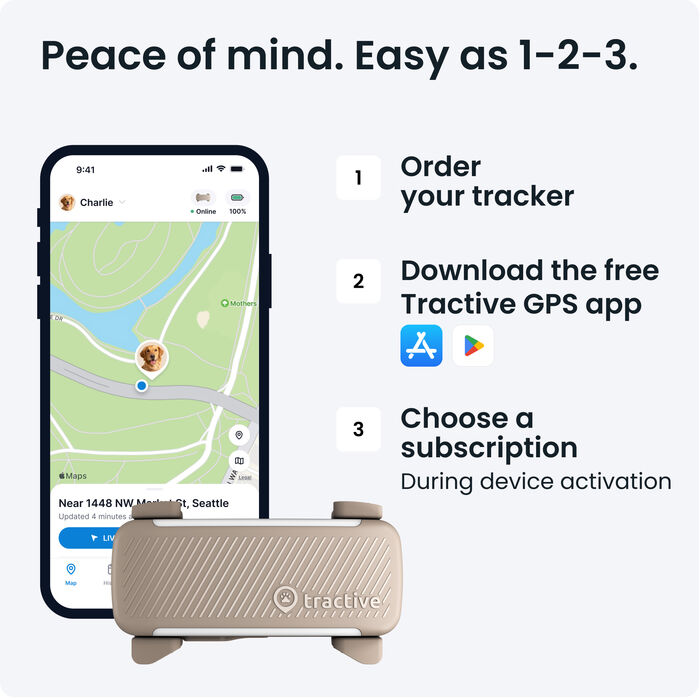 Tractive 6 GPS staðsetningartæki fyrir hunda - Brúnt 