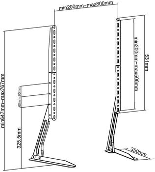 Nedis sjónvarpsfætur