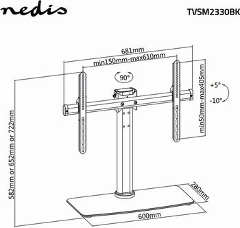 Nedis Full Motion fótur f. 32-65" sjónvörp