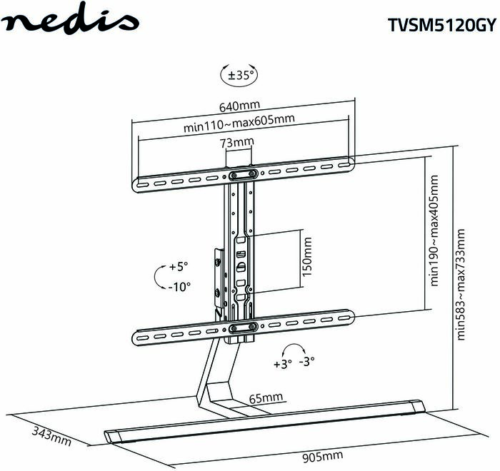 Nedis fótur fyrir sjónvarp 37"-75"