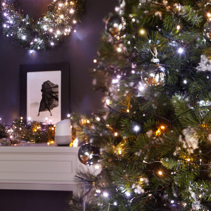 Twinkly gull/silfur snjall jólatré 400 ljósa 1,8 m