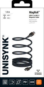 Unisynk Magroll 240W USB-C í USB-C snúra - 1 meter