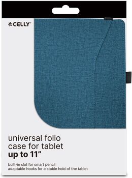 Celly Universal Folio fyrir 11" spjaldtölvur - Blátt