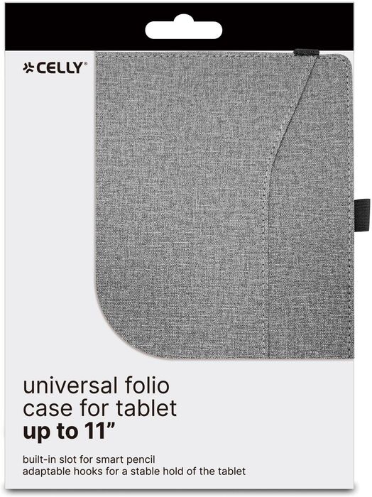 Celly Universal Folio fyrir 11" spjaldtölvur - Grátt