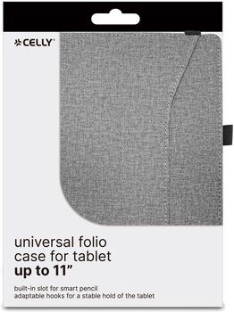Celly Universal Folio fyrir 11" spjaldtölvur - Grátt