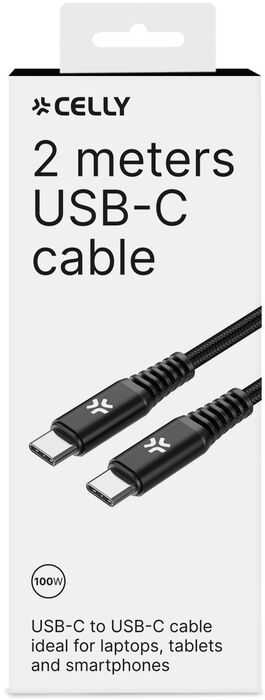 Celly USB-C í USB-C snúra - 2 metrar