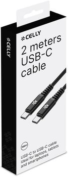 Celly USB-C í USB-C snúra - 2 metrar